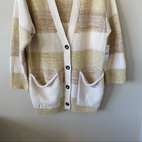 Free People-Stripe Oversized Knit Cardigan (Small) - Picture 6 of 13